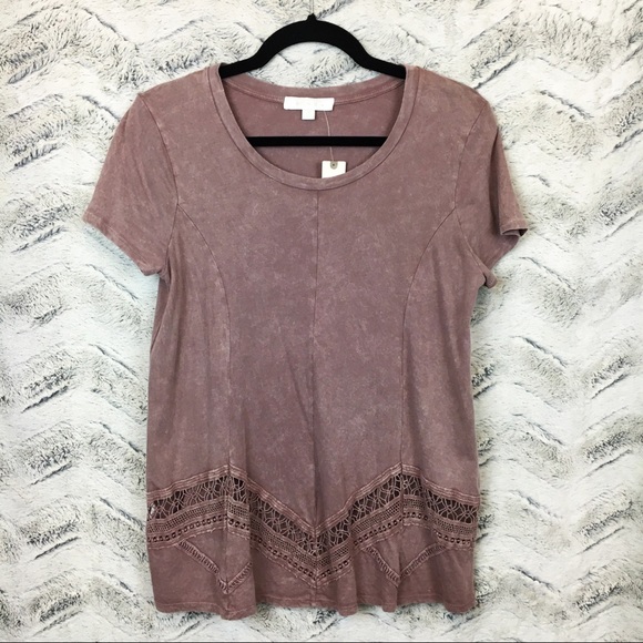 Anthropologie Tops - NWT Anthro Eri + Ali Mauve Lace Cut Out Top